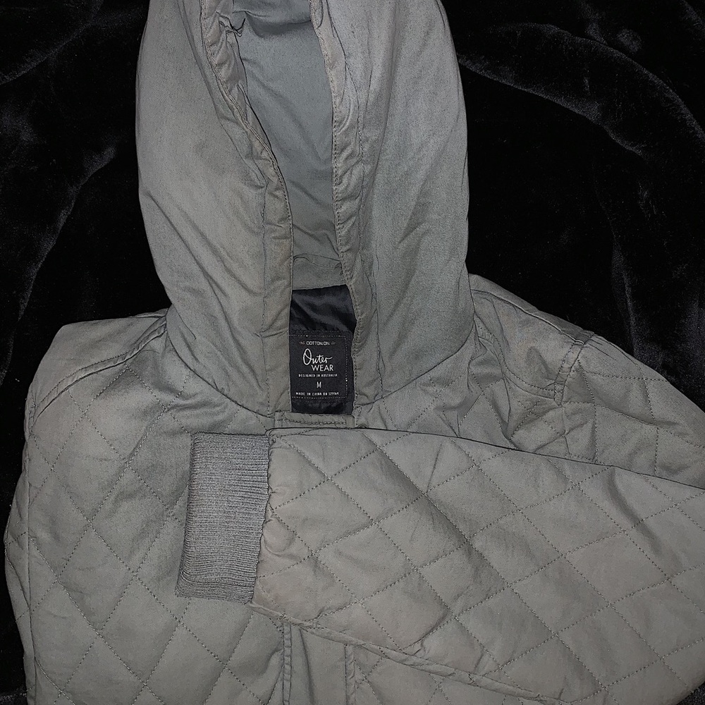 olive quilted coat